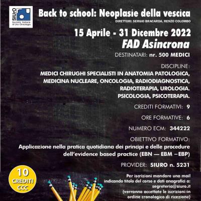 Back to school: Neoplasie della vescica
