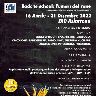 Back to school 2022: tumore del rene